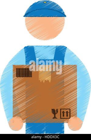 Courier delivery man Stock Vector