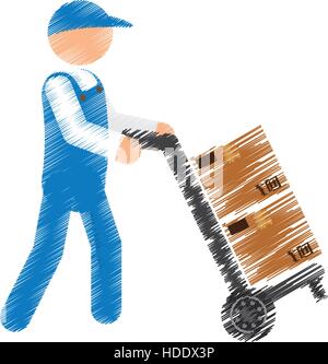 Courier delivery man Stock Vector