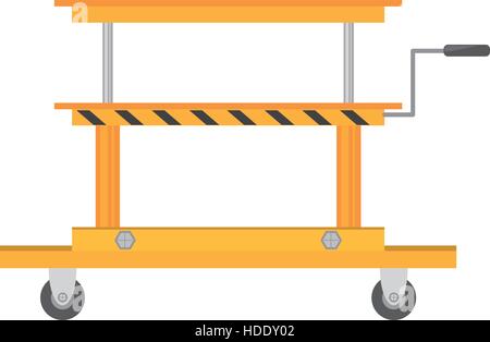 platform trolley lifting boxes cargo manual Stock Vector