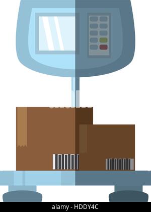 weight scale delivery boxes cargo shadow vector illustration eps 10 Stock Vector