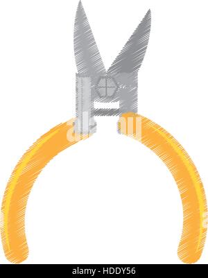 plier tool fasteners repair contruction open vector illustration eps 10 Stock Vector