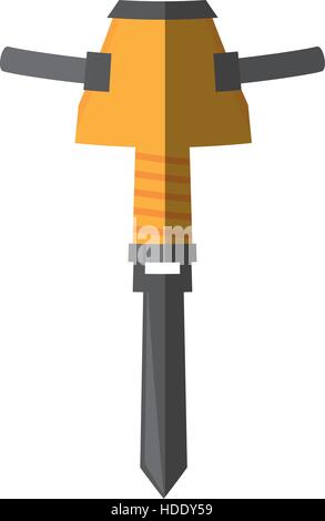 jackhammer electric tool construction shadow vector illustration eps 10 Stock Vector