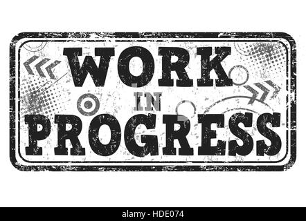 Work in progress grunge rubber stamp on white background, vector illustration Stock Vector