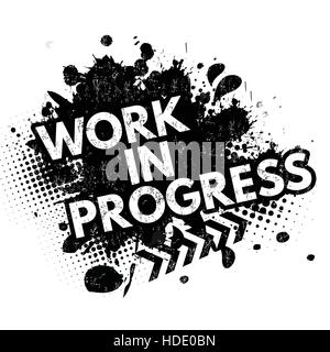 Work in progress grunge rubber stamp on white background, vector illustration Stock Vector