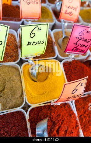 Israel, Tel Aviv-Yafo, spices at carmel market Stock Photo