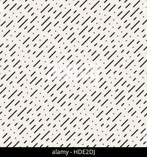 Vector Seamless Black and White Diagonal Dashed Lines Rain Pattern Stock Vector