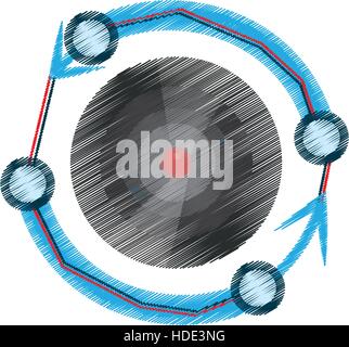 drawing vr circular camera panorama Stock Vector