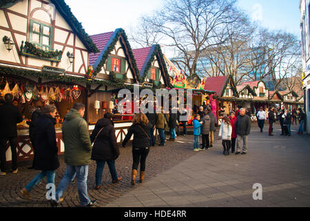 COLOGNE, GERMANY - DECEMBER 2016: The Christmas market in Cologne is the biggest in Germany and attracts millions of visitors Stock Photo