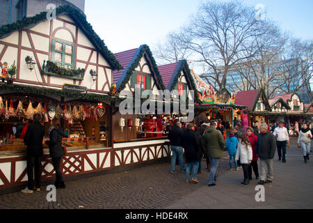 COLOGNE, GERMANY - DECEMBER 2016: The Christmas market in Cologne is the biggest in Germany and attracts millions of visitors Stock Photo
