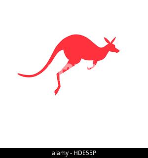Vector icon red kangaroo on a white background Stock Vector