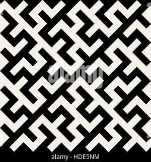 Vector Black and White Maze Ornament Seamless Pattern Stock Vector