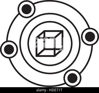 vr camera view 360 degree technologies outline vector illustration eps 10 Stock Vector
