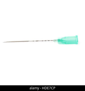 Medical syringe needle isolated over white background Stock Photo