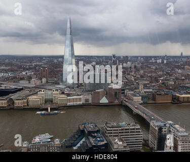 A view of the Shard from 20 Fenchurch Street, London Stock Photo