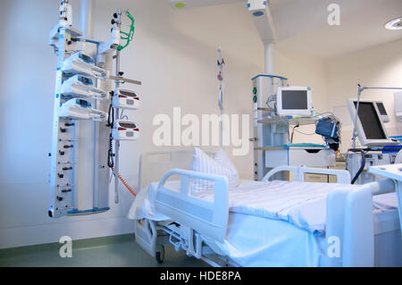 Intensive care unit and trauma care unit of a hospital's emergency department. Stock Photo