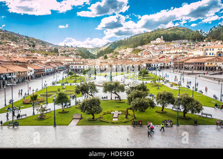 Plaza de Armas in Cusco Peru Stock Photo