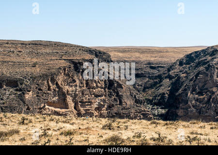 Dhofar Mountains grand canyon in Oman salalah Arabic jeep safari Stock Photo