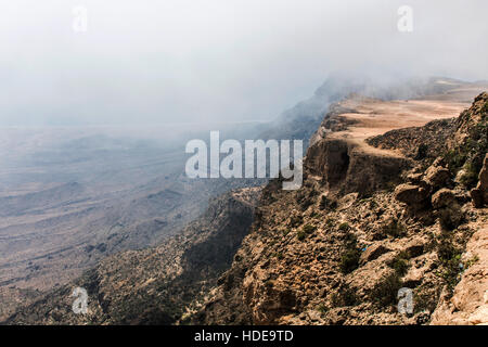 Highest point Jabal Samhan mountain viewpoint in Dhofar mountains Oman Stock Photo