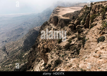 Highest point Jabal Samhan mountain viewpoint in Dhofar mountains Oman 3 Stock Photo