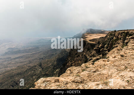 Highest point Jabal Samhan mountain viewpoint in Dhofar mountains Oman 4 Stock Photo