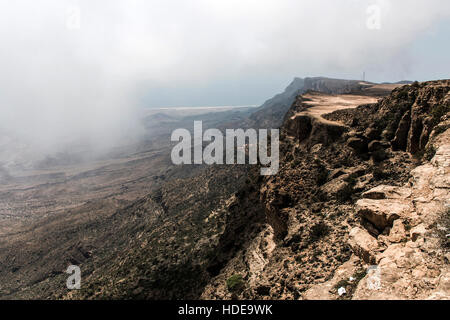 Highest point Jabal Samhan mountain viewpoint in Dhofar mountains Oman 8 Stock Photo