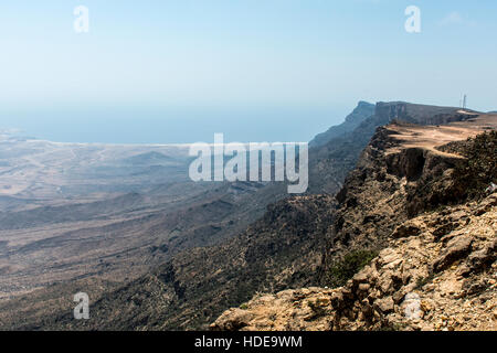 Highest point Jabal Samhan mountain viewpoint in Dhofar mountains Oman 9 Stock Photo