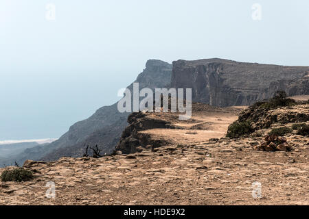 Highest point Jabal Samhan mountain viewpoint in Dhofar mountains Oman 11 Stock Photo