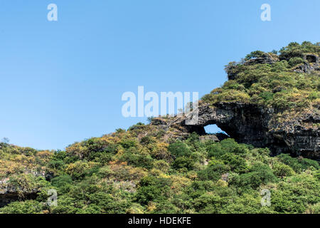 Wadi Derbat in the Sultanate of Oman green oasis near salalah Stock Photo