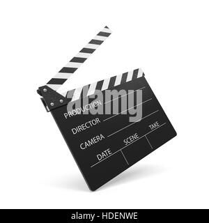 Movie clapper isolated on white background. Stock Photo