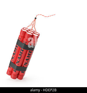 TNT, dynamite bomb isolated on white background Stock Photo