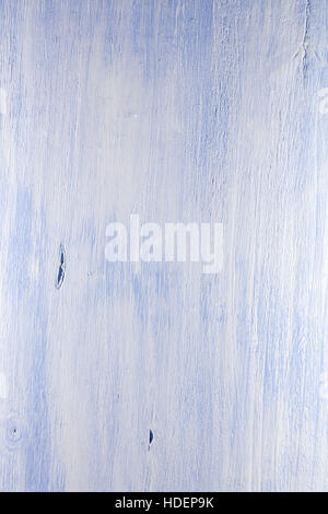 wooden table painted in white and blue with texture Stock Photo