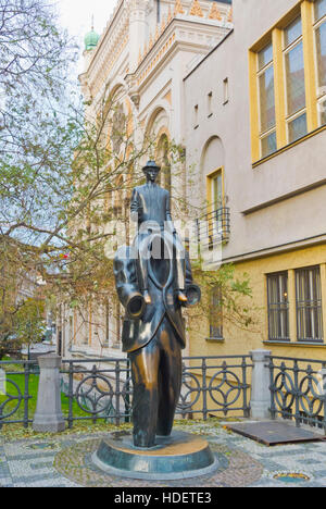 Franz Kafka memorial, by Jaroslav Rona, from 2003, Josefov, jewish quarter, old town, Prague, Czech Republic Stock Photo