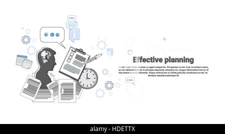 Effective Planning Strategy Business Web Banner Vector Illustration Stock Vector