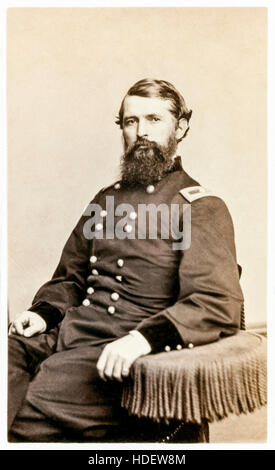 Samuel P. Carter (1819-1891) brevet major general who served in the Union Army during the American Civil War, later becoming rear admiral in the United States Navy. Studio photograph circa 1861 wearing the Union army uniform of a Brigadier general. See description for more information. Stock Photo