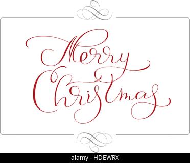 abstract frame and calligraphic text Merry Christmas. Vector illustration EPS10 Stock Vector