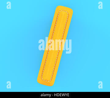 Digit number alphabet yellow leather skin texture divide subdivide sing mark letter. 3d rendering illustration Stock Photo