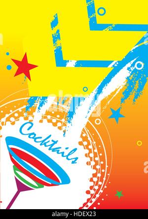 Cocktails.Abstract vertical illustration Stock Vector