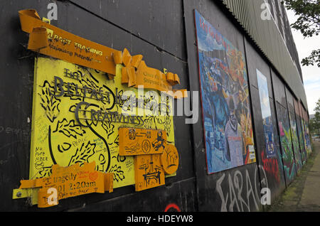 Belfast Inventiveness - International Peace Wall,Cupar Way,West Belfast , Northern Ireland, UK Stock Photo