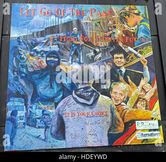 Let go of the past - International Peace Wall,Cupar Way,West Belfast  , Northern Ireland, UK Stock Photo
