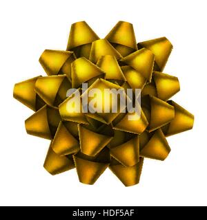 Yellow bow top view. EPS 10 Stock Vector