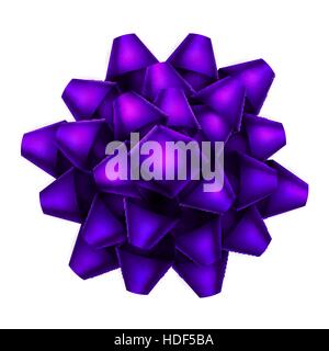 Violet bow top view. EPS 10 Stock Vector