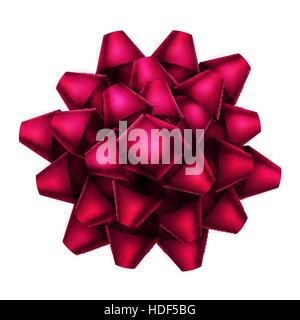 Pink bow top view. EPS 10 Stock Vector