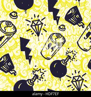 graffiti seamless pattern Stock Vector