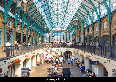 LONDON - Tourists visit the Covent Garden Market August 13, 2016 in London. One of the main London attractions, Stock Photo