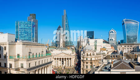 The bank district of central London with famous skyscrapers and other landmarks Stock Photo