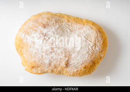 Ciabatta on the white background top view Stock Photo