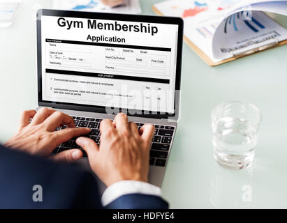 Gym Membership Application Form Request Concept Stock Photo - Alamy