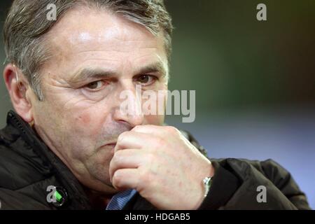 FILE - Wolfsburg's manager Klaus Allofs, photographed before the Bundeliga soccer match between VfL Wolfsburg and SC Paderborn 07 at Volkswagen-Arena in Wolfsburg, Germany, 14 November 2016. Photo: Peter Steffen/dpa Stock Photo