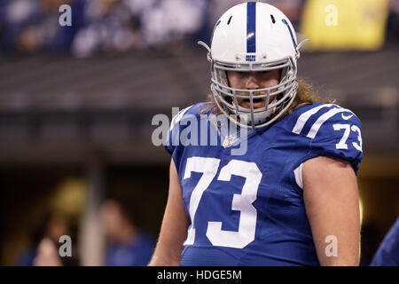 Indianapolis, Indiana, USA. 11th Dec, 2016. December 11th, 2016 - Indianapolis, Indiana, U.S. - Indianapolis Colts offensive tackle Joe Haeg (73) before the NFL Football game between the Houston Texans and the Indianapolis Colts at Lucas Oil Stadium. © Adam Lacy/ZUMA Wire/Alamy Live News Stock Photo