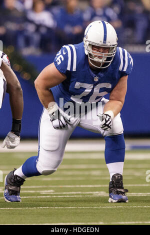 Indianapolis, Indiana, USA. 11th Dec, 2016. December 11th, 2016 - Indianapolis, Indiana, U.S. - Indianapolis Colts offensive tackle Joe Reitz (76) during the NFL Football game between the Houston Texans and the Indianapolis Colts at Lucas Oil Stadium. © Adam Lacy/ZUMA Wire/Alamy Live News Stock Photo